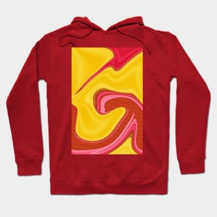 Red and Yellow Swirling Liquify Pattern Hoodie